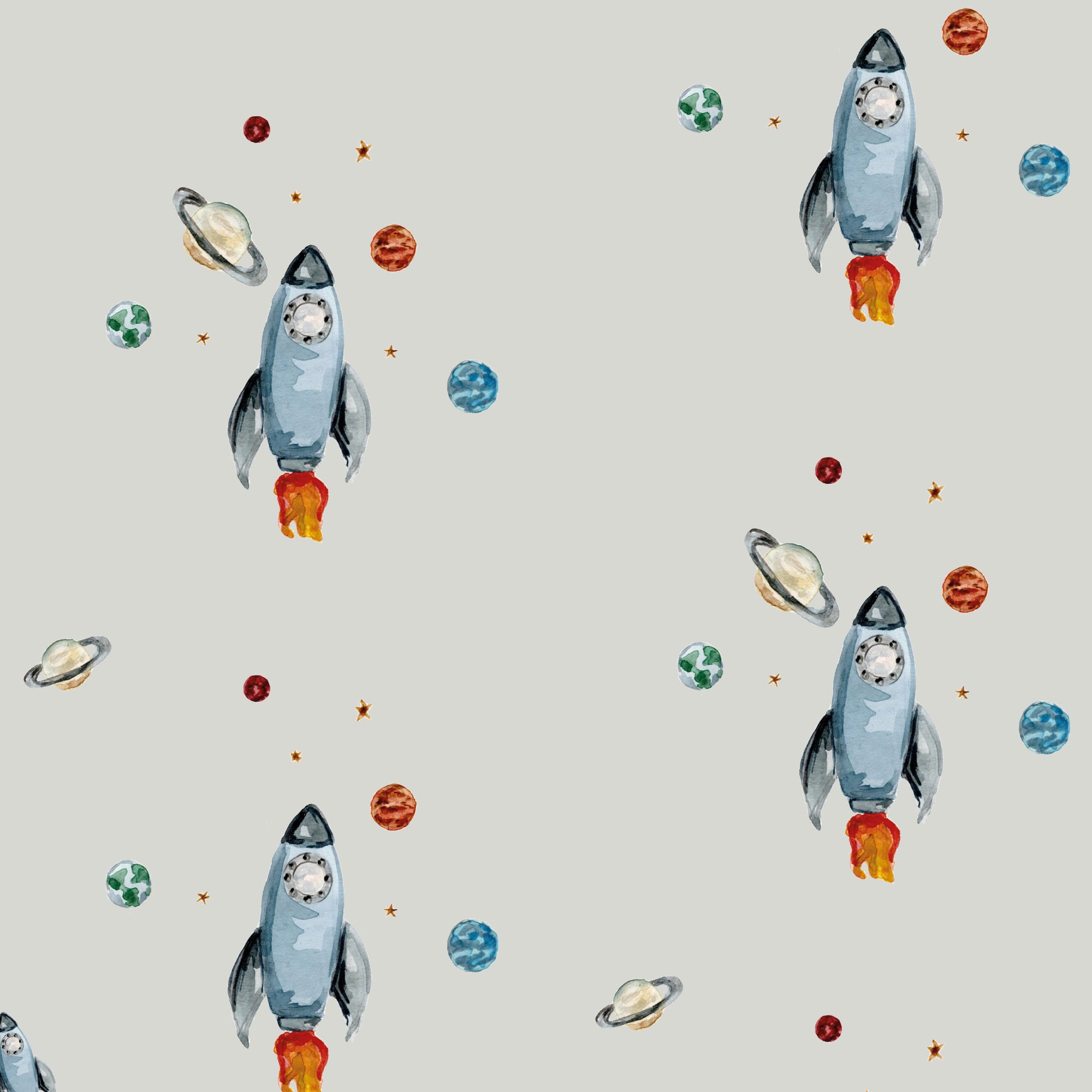 Rocket Ship Wrapping Paper