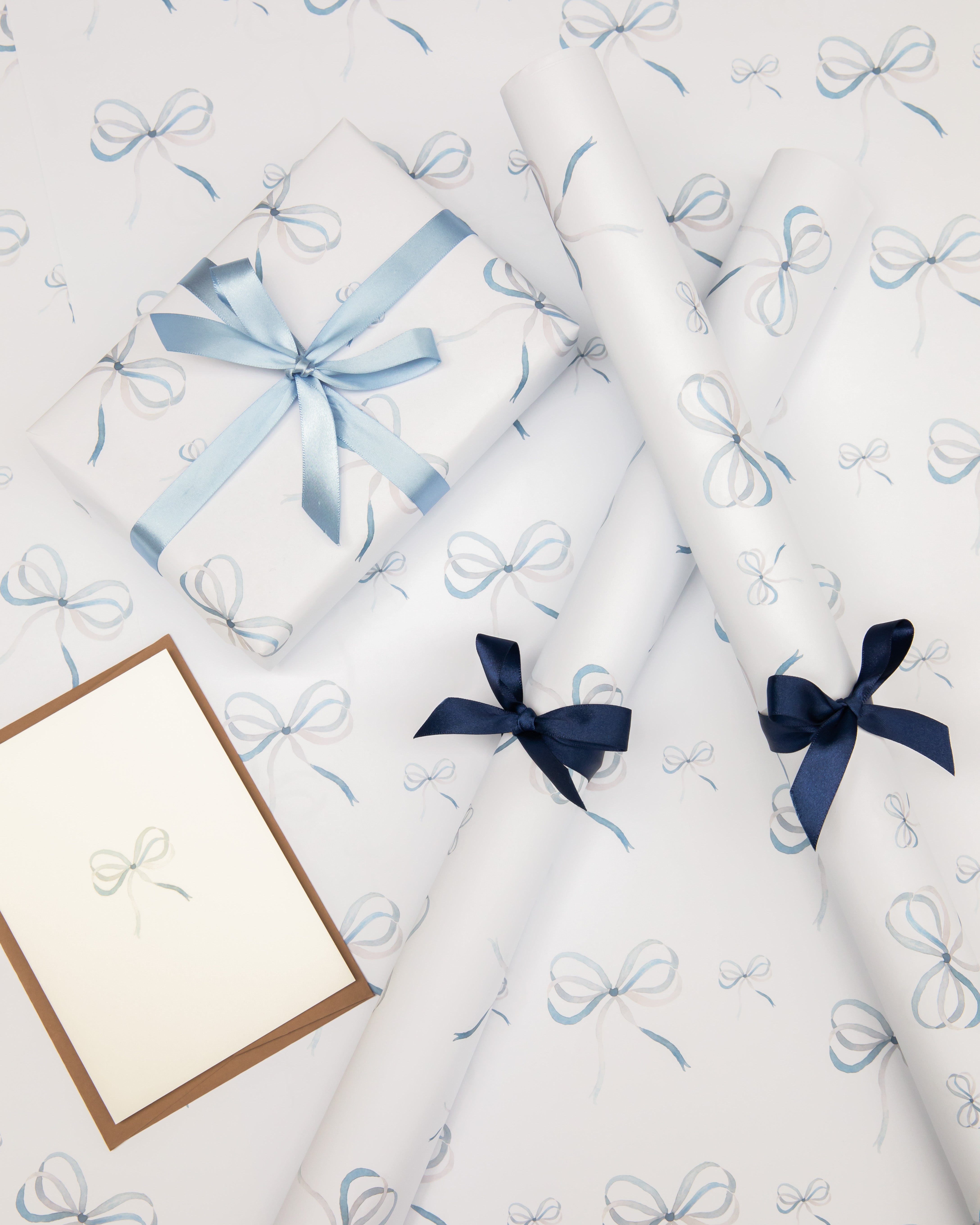 Lake Blue Bow Ribbon Card