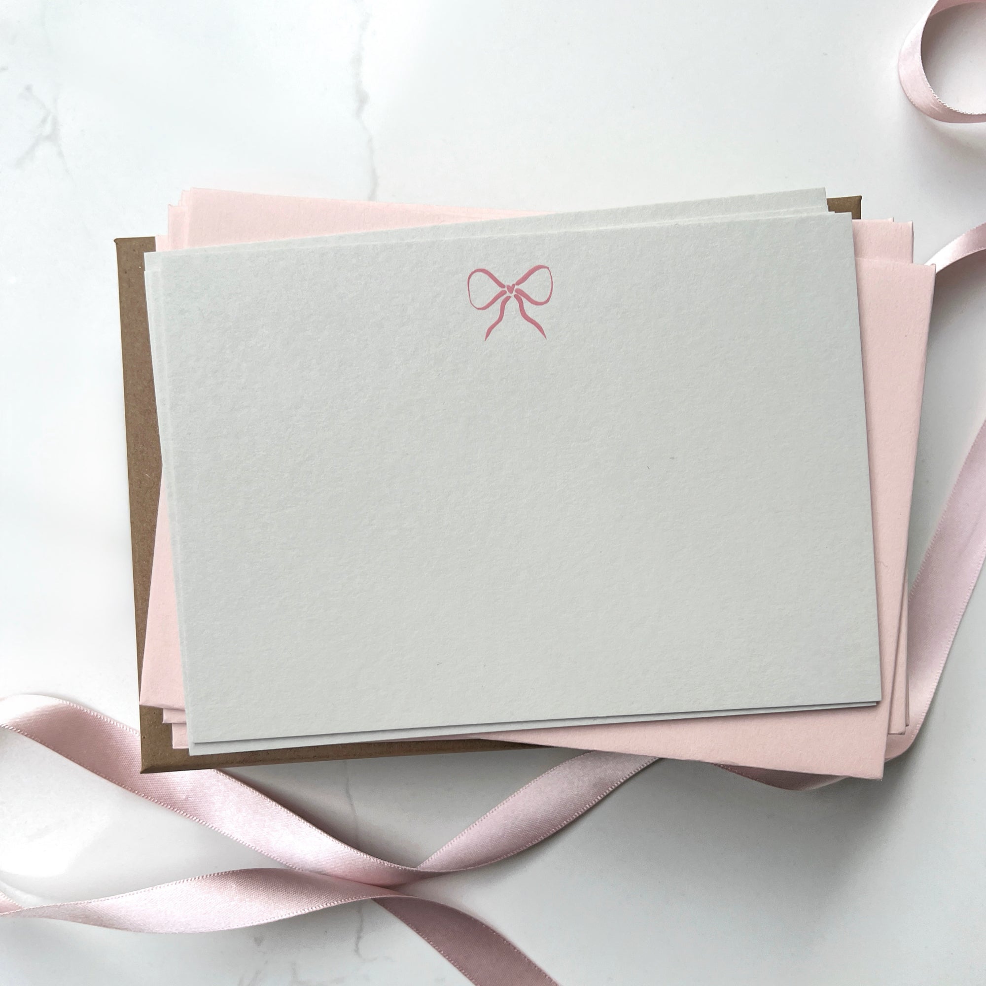 Bow Note Cards in Dove