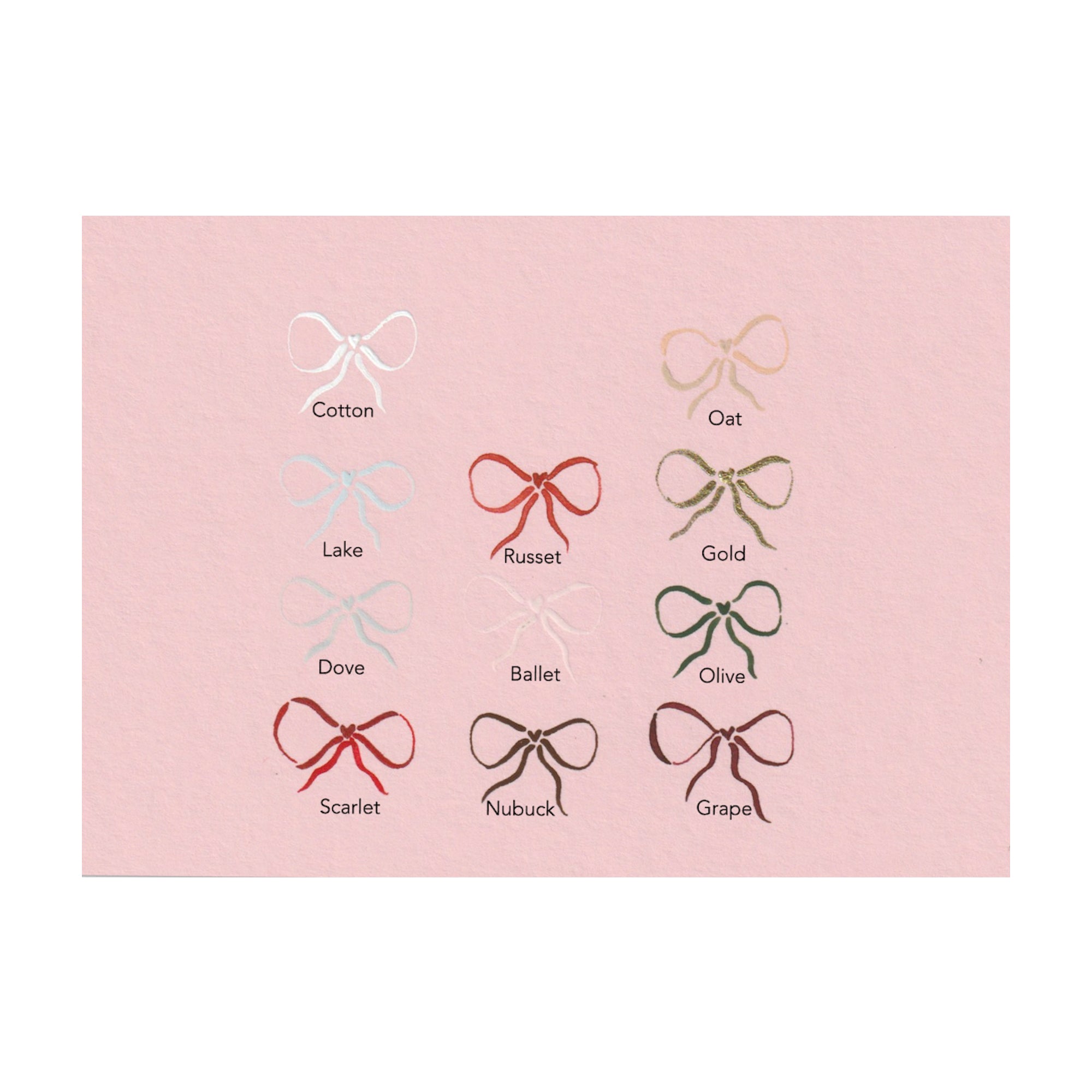 Bow Note Cards in Shell