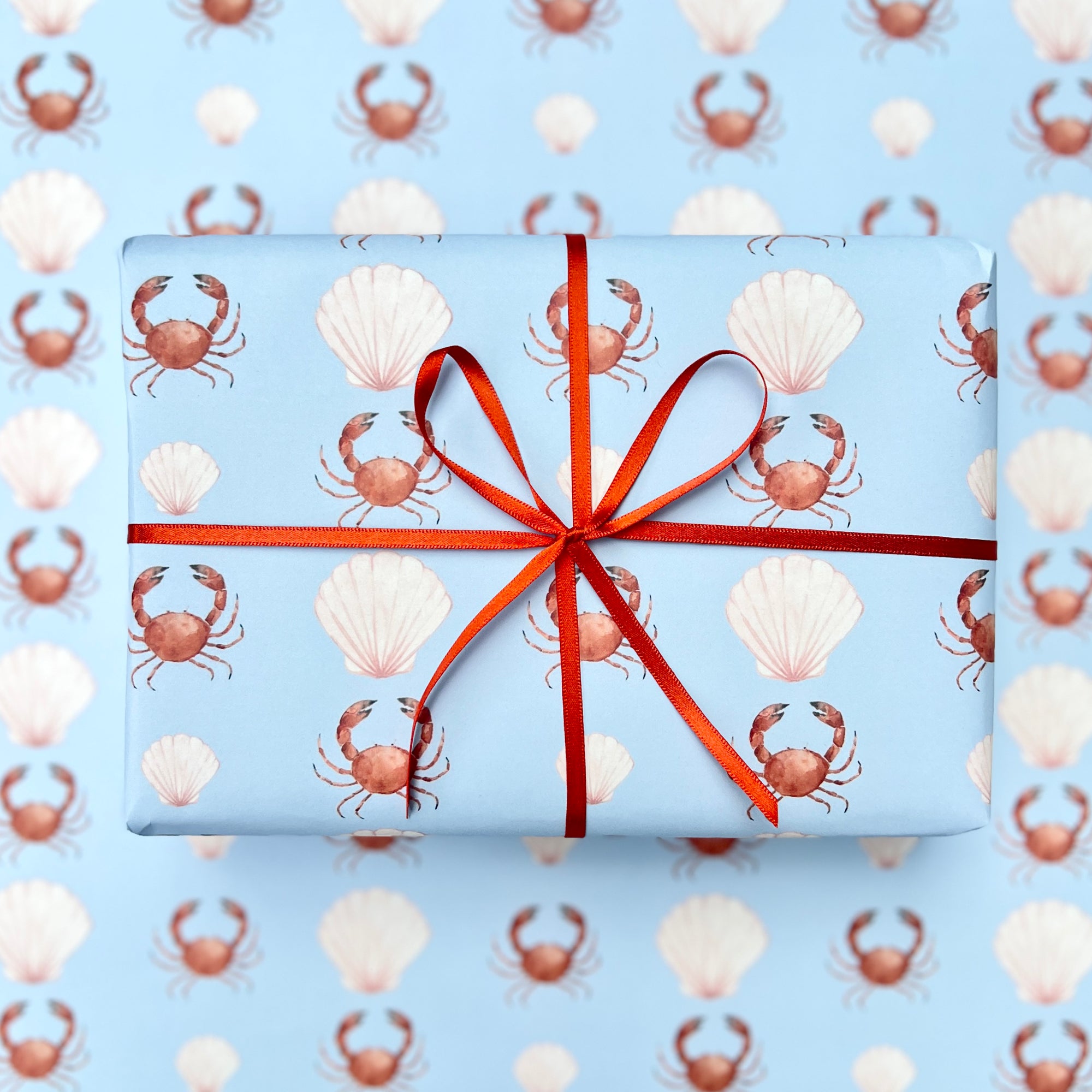 Crab and Seashell Wrapping Paper