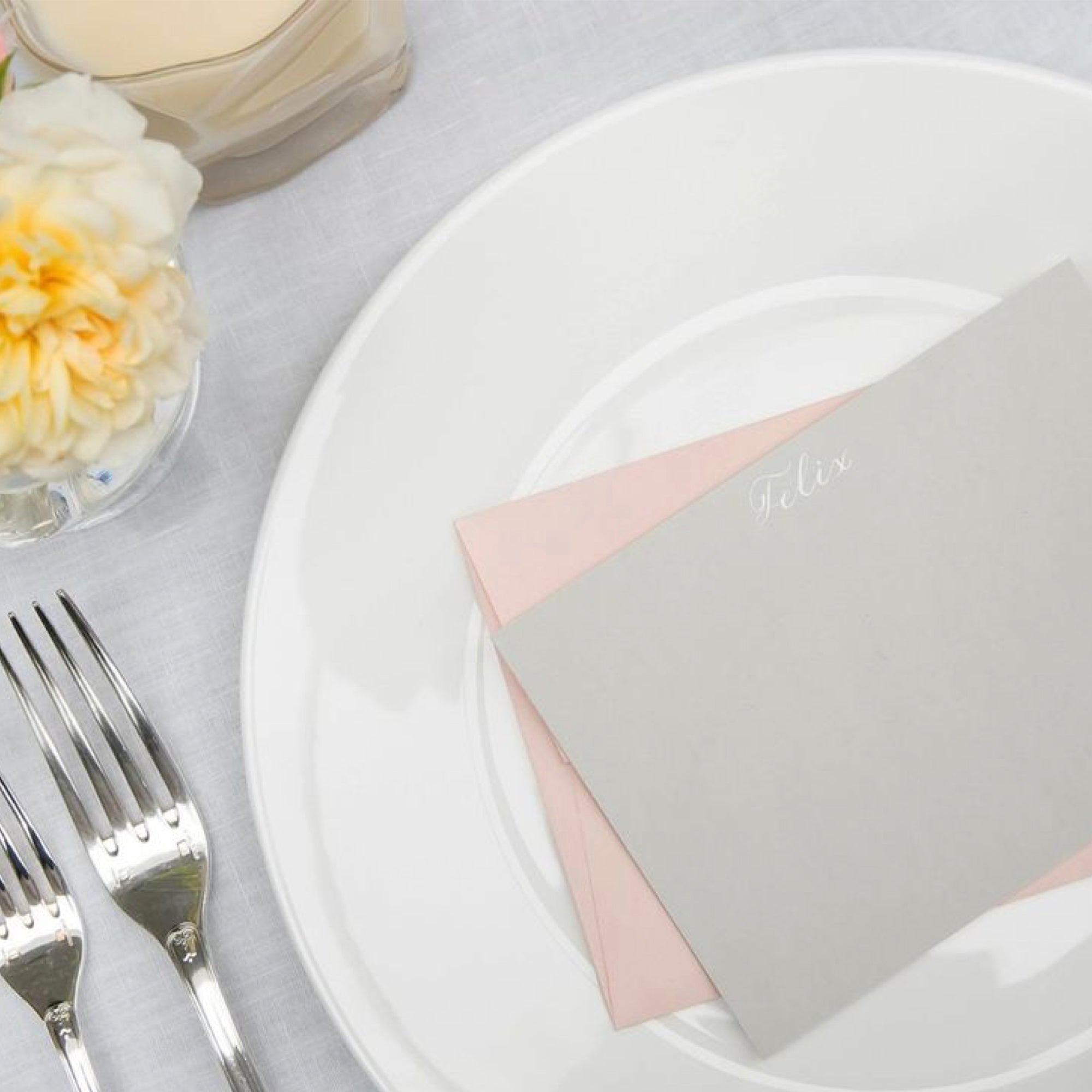 Personalised Note Cards in Dove