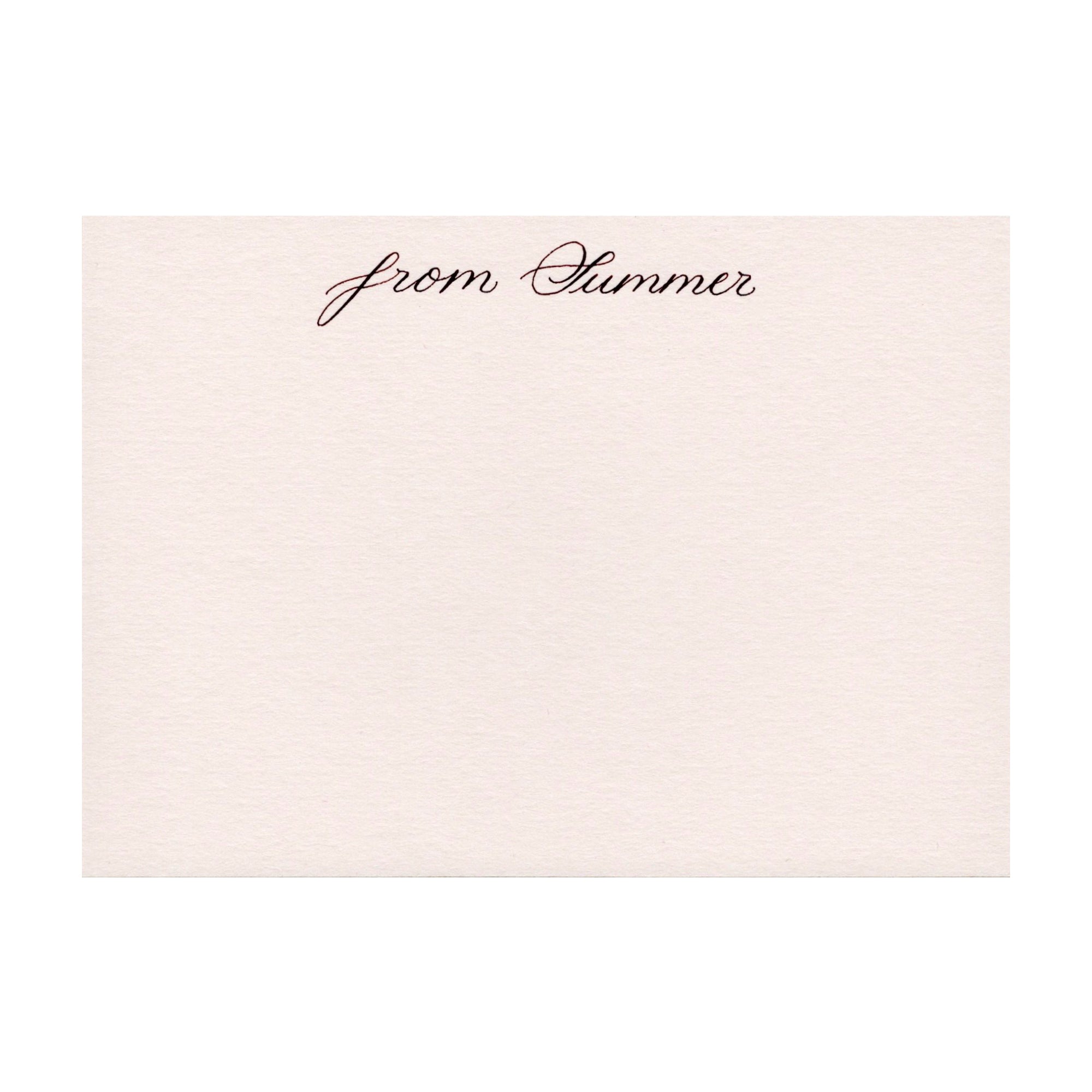 Bespoke note cards in Ballet nude pink personalised by hand with calligraphy by Memo Press