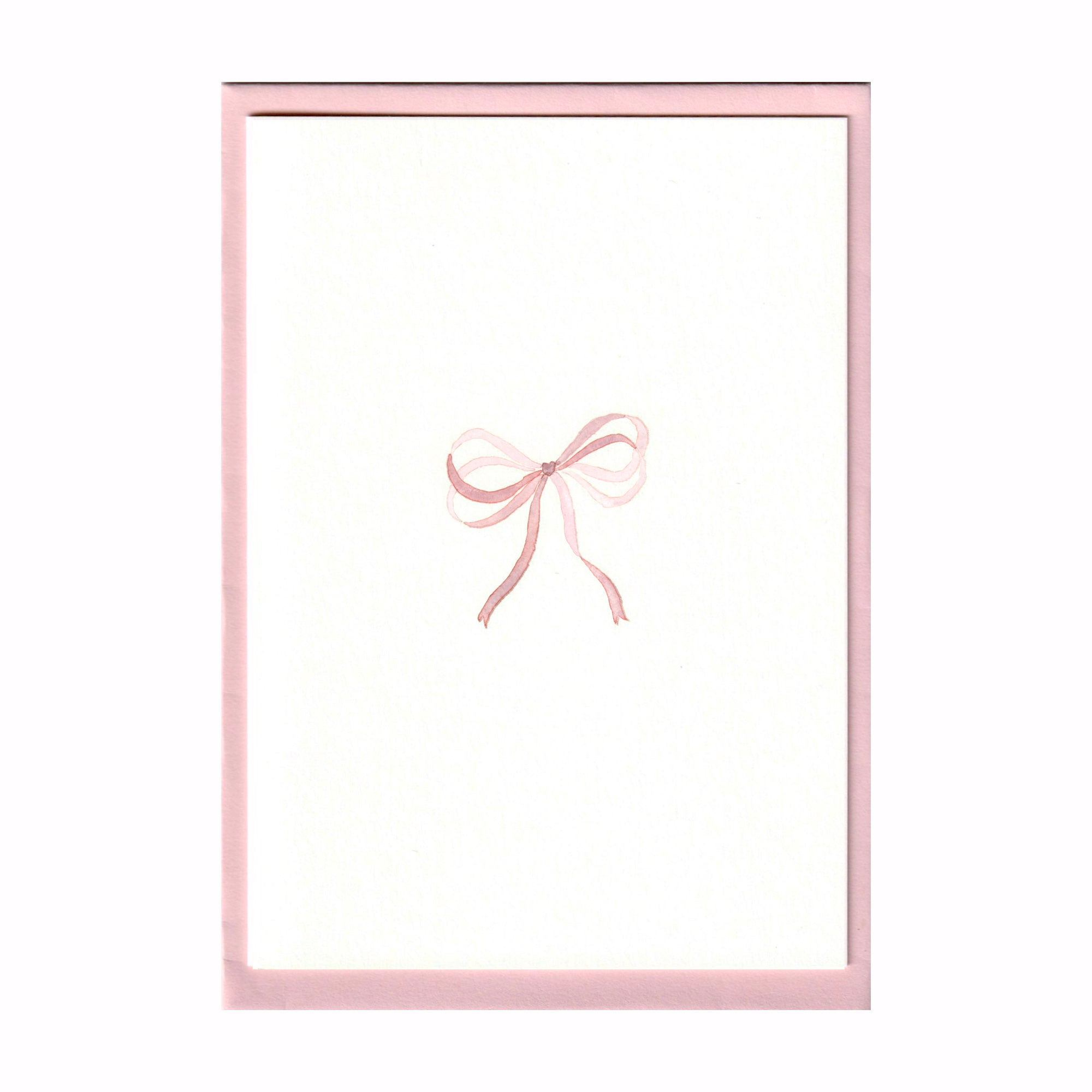 Shell Pink Bow Ribbon Card