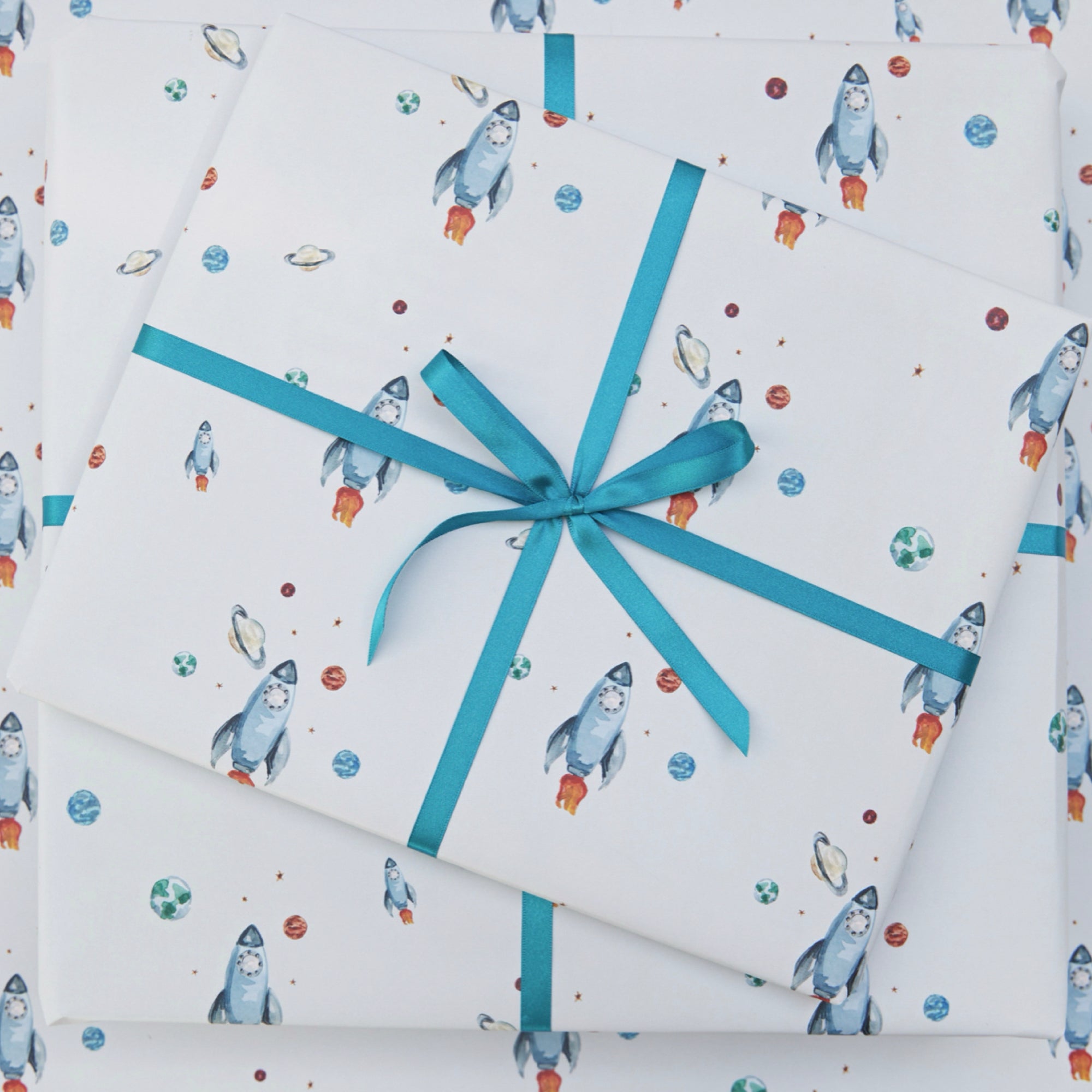 Rocket Ship Wrapping Paper