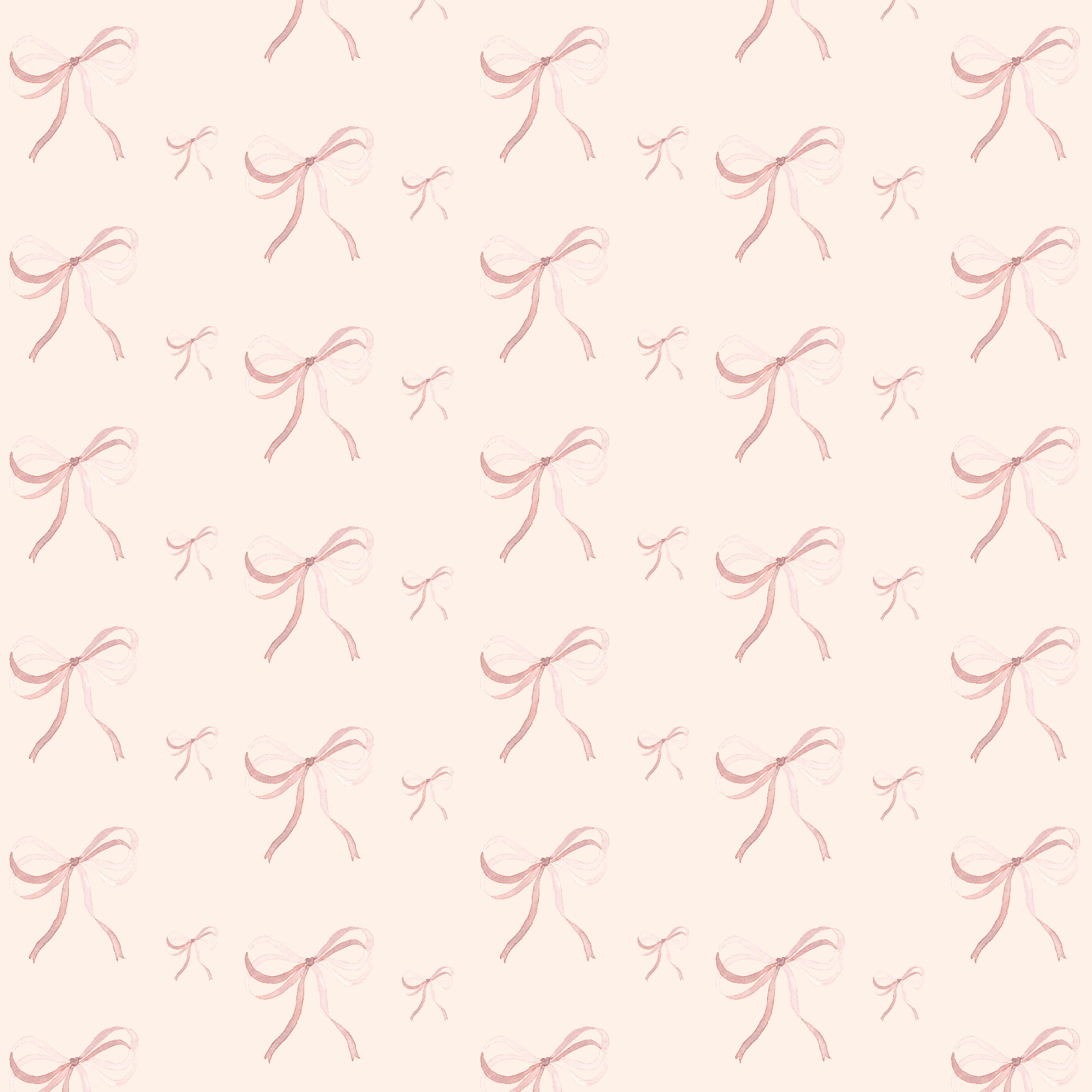 Shell Pink Bow Wrapping Paper