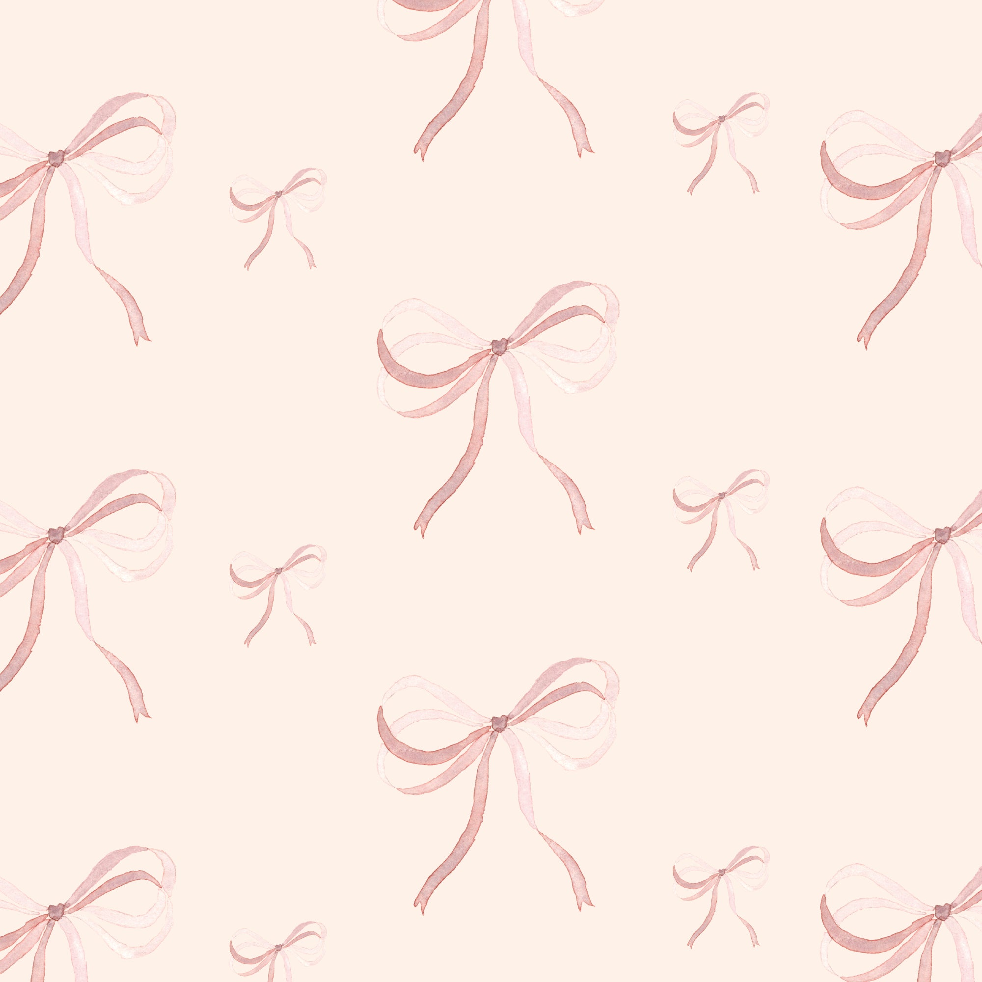 Shell Pink Bow Wrapping Paper