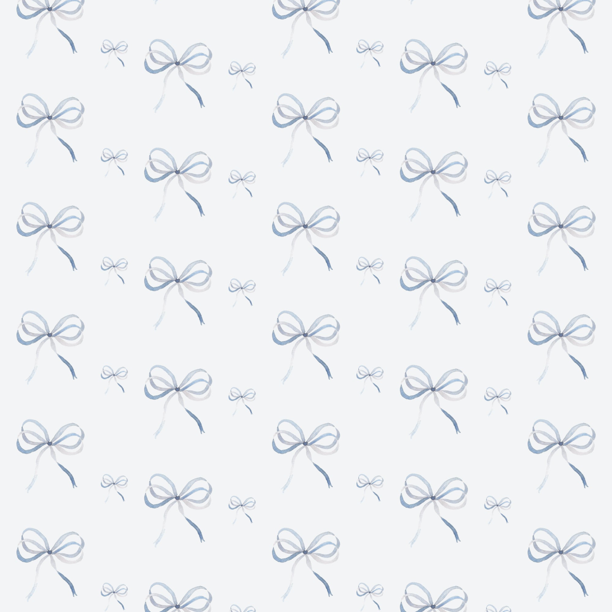 Lake Blue Bow Wrapping Paper