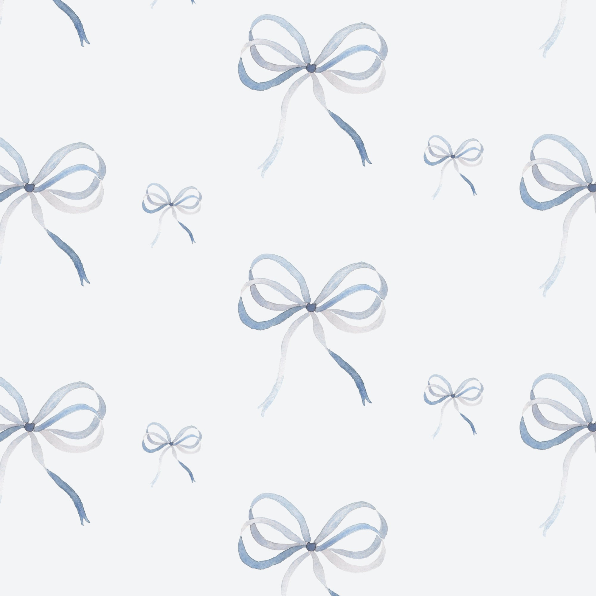 Lake Blue Bow Wrapping Paper