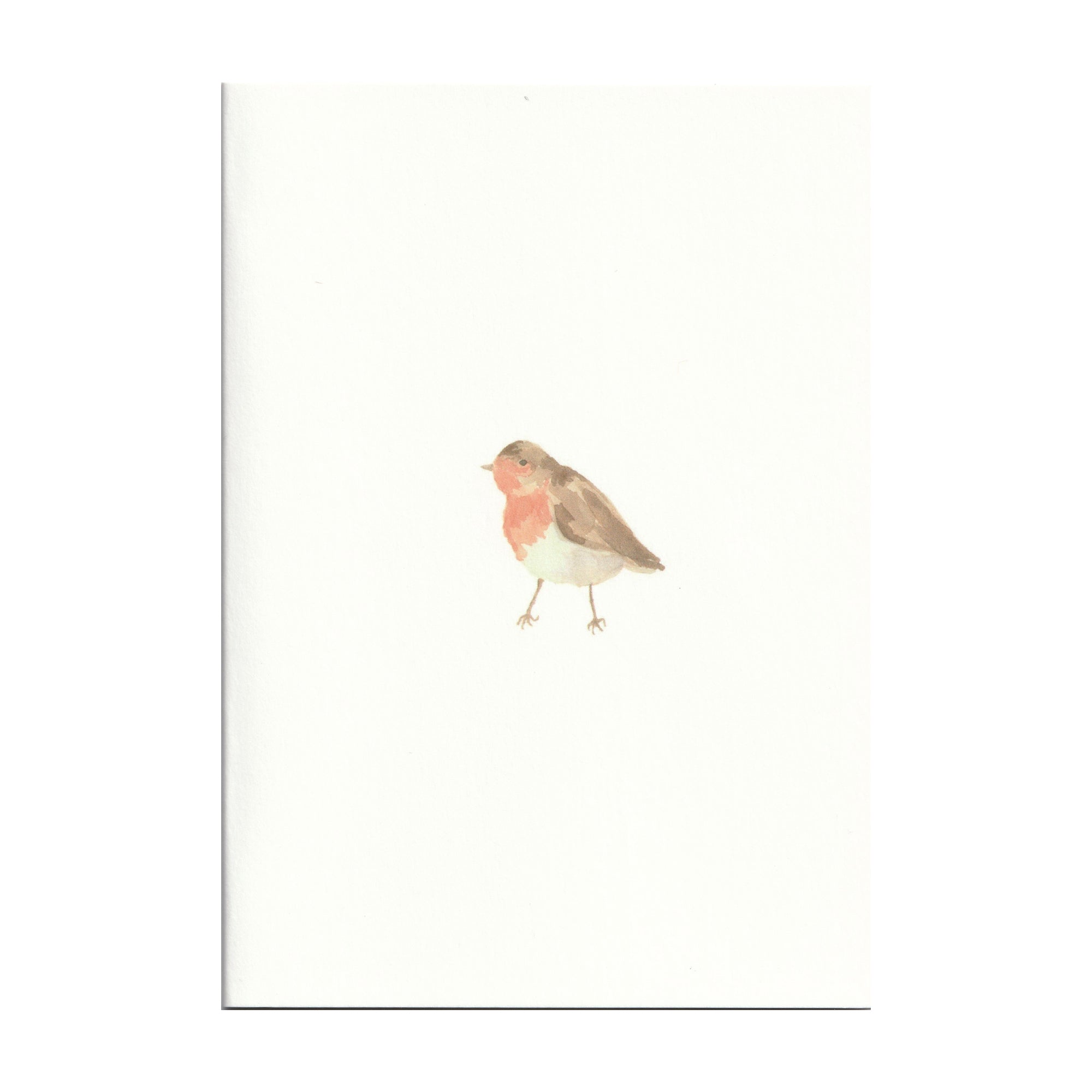 Luxury Christmas Card by Memo Press with a watercolour illustration of a Robin Redbreast and comes with a scarlet envelope made in Britain