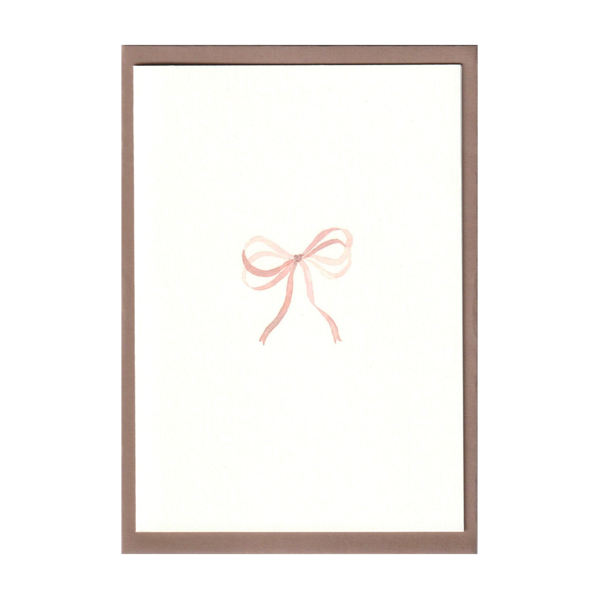 Pack of 5 Shell Pink Bow Ribbon Cards