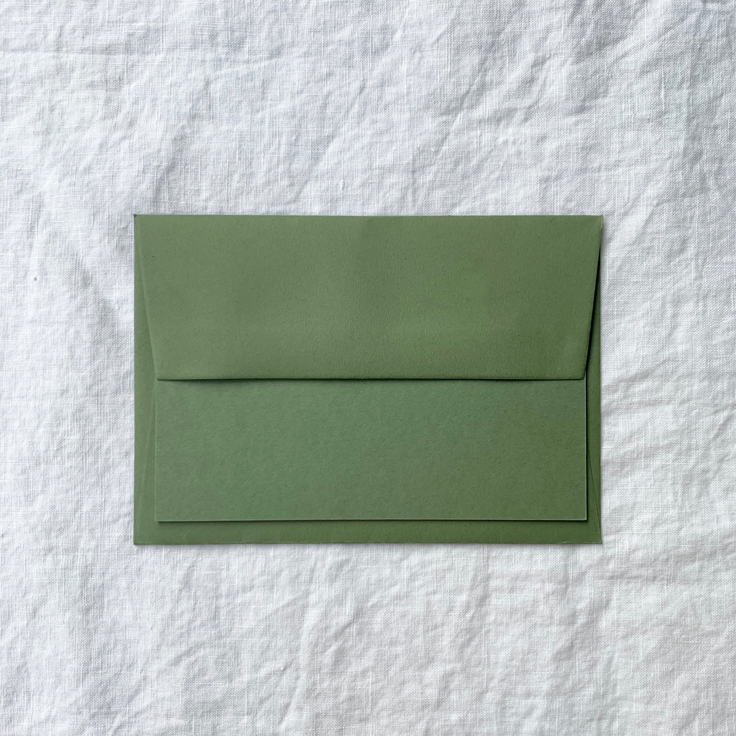 Plain Note Cards in Olive
