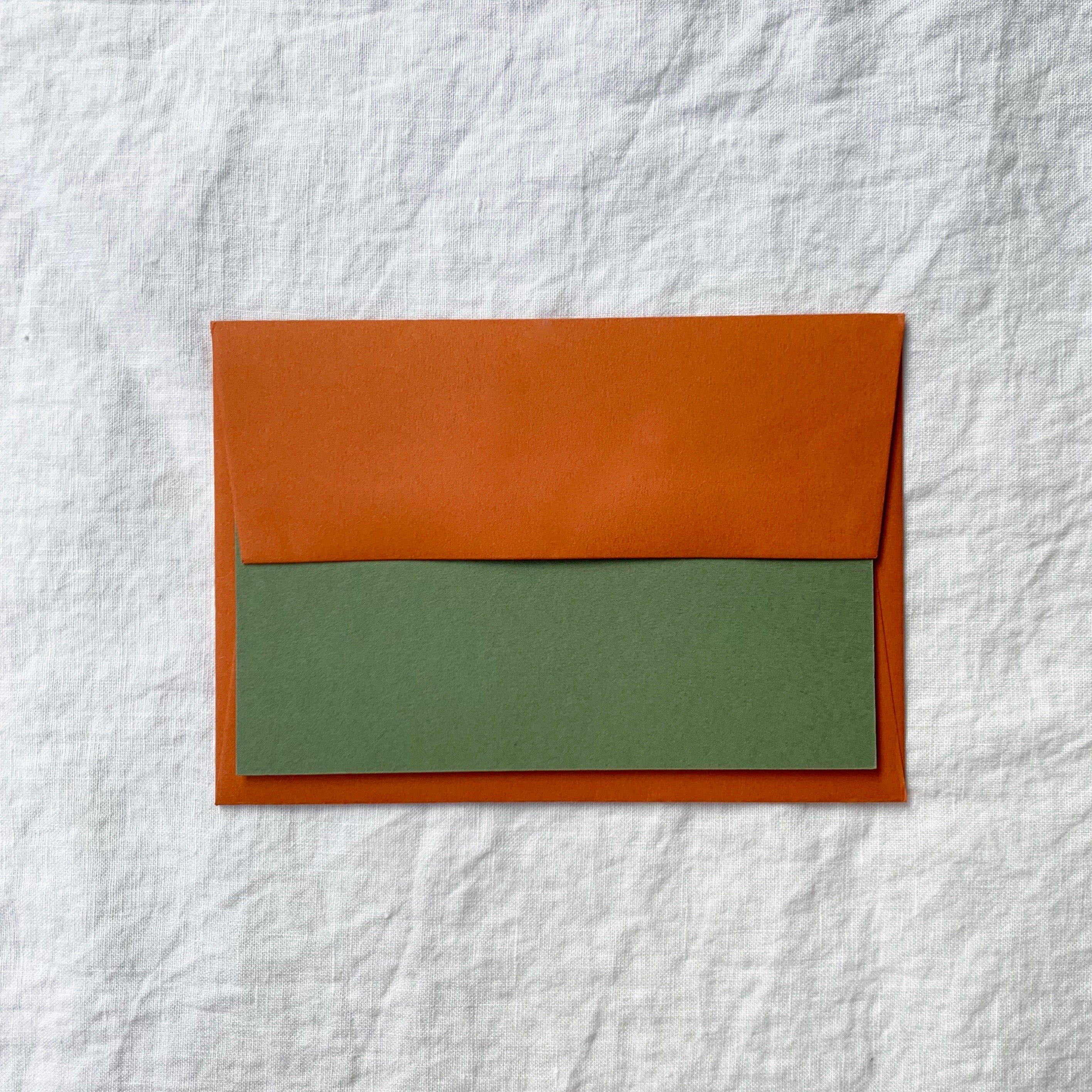 Plain Note Cards in Olive