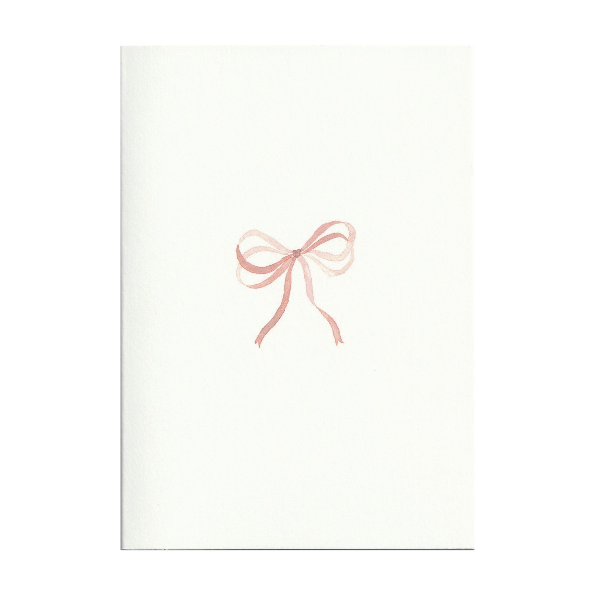 Set of 5 Shell Pink Bow Ribbon Cards