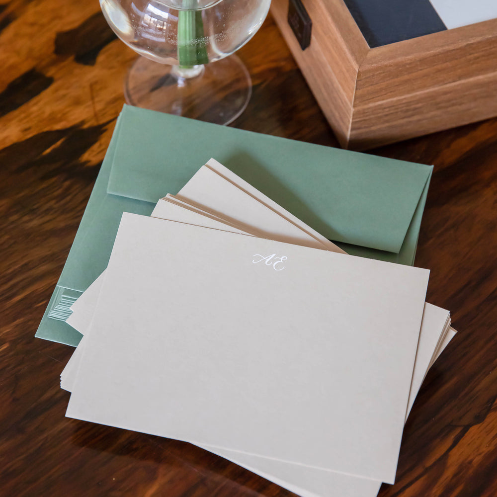 Personalised Note Cards in Ballet Pink