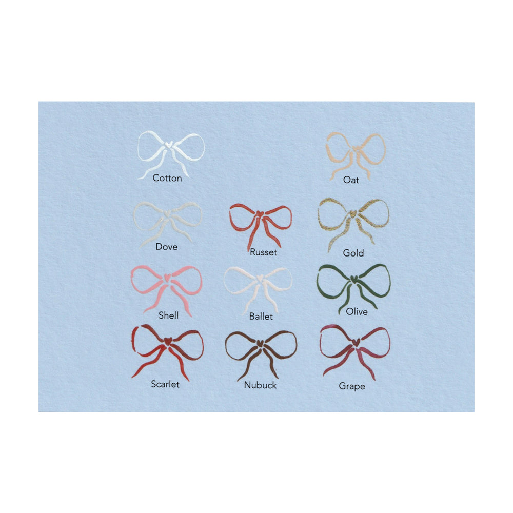 Hand Painted Bow Note Cards in Lake Blue