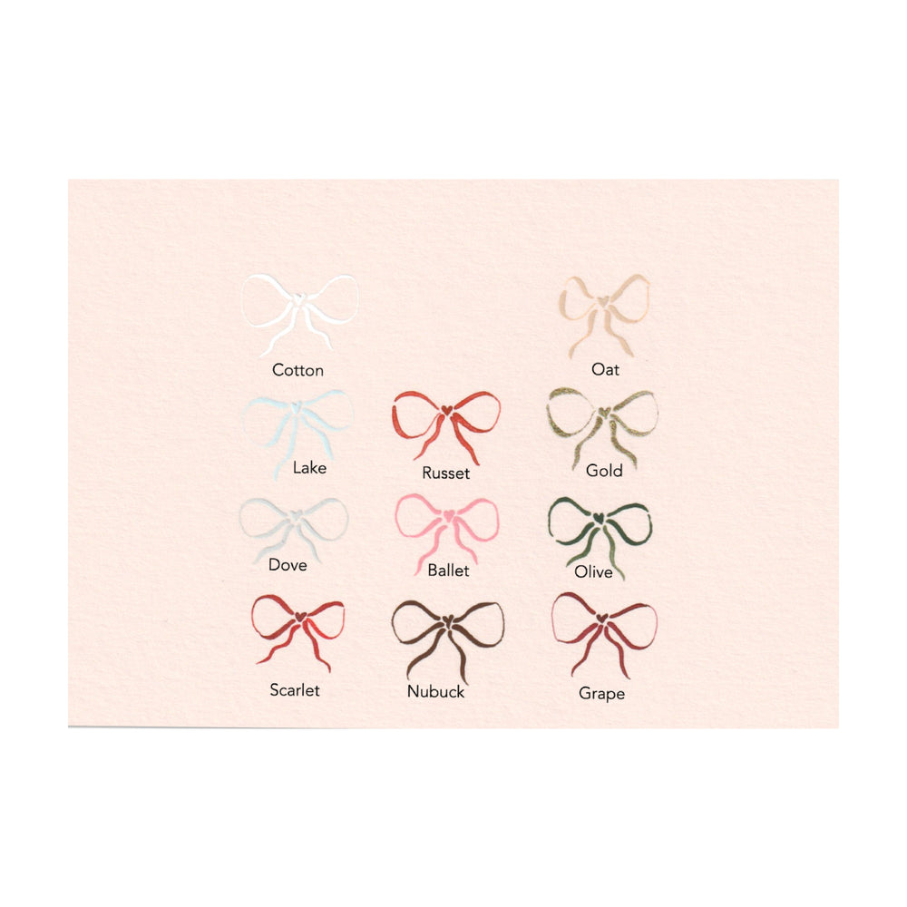 Hand Painted Bow Note Cards in Ballet Pink