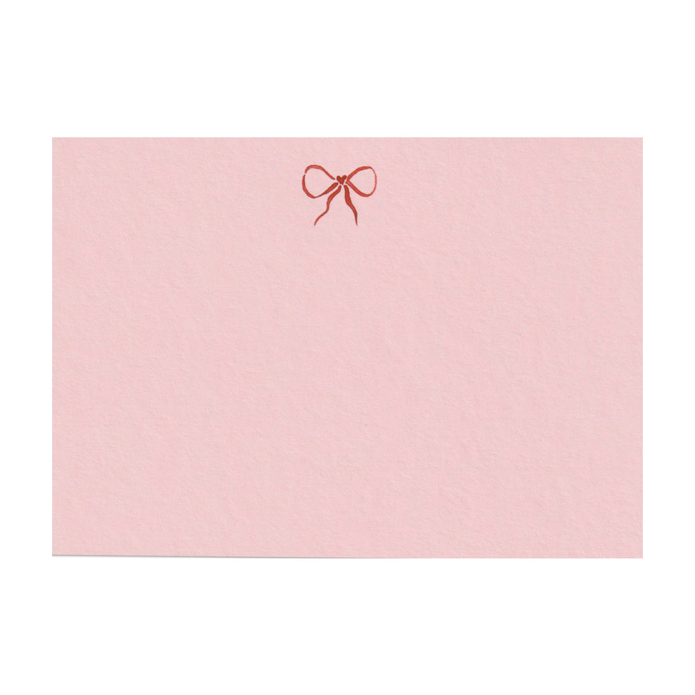 Hand Painted Bow Note Cards in Shell Pink