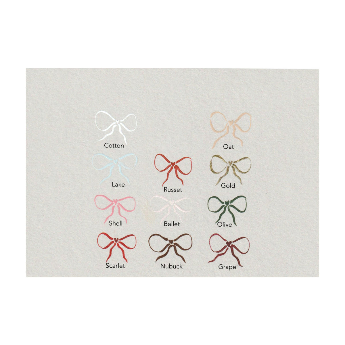 Hand Painted Bow Note Cards in Dove