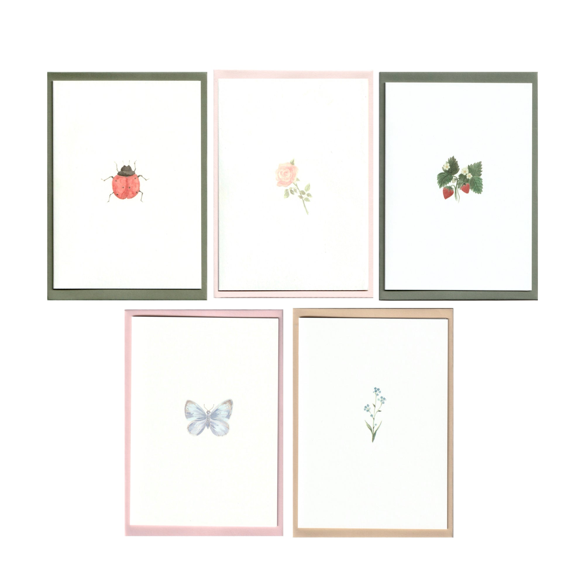 Set of 5 English Garden Cards