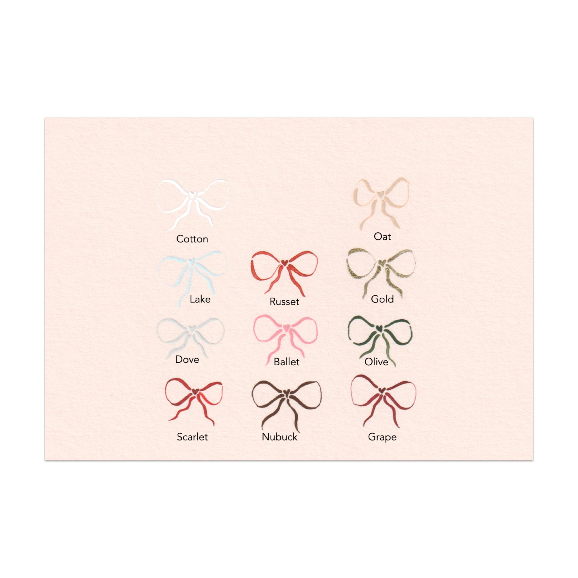 Bow note cards in Ballet pink by Memo Press