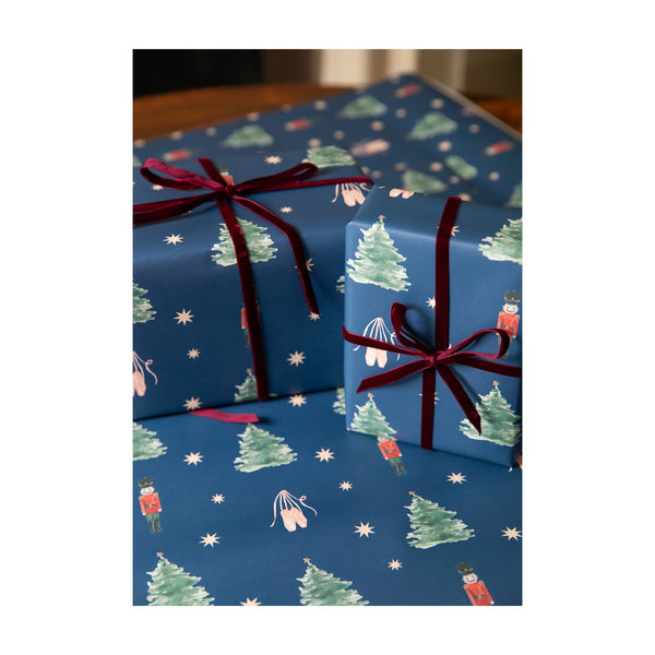 Luxury Christmas Wrapping Paper with Ballet Shoes, Christmas Trees and Nutcrackers by Memo Press