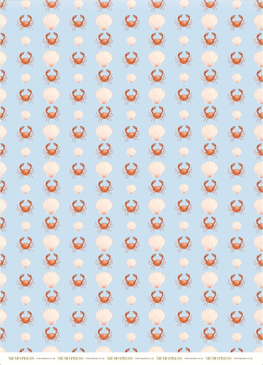 Crab and Seashell Wrapping Paper