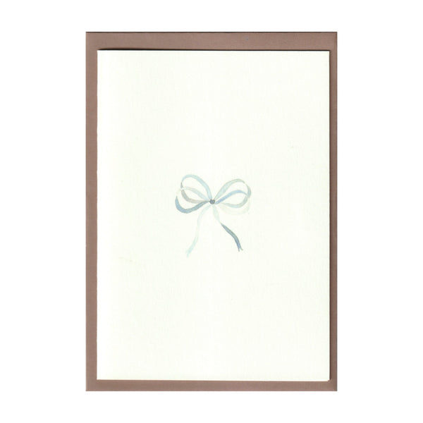 Pack of 5 Lake Blue Bow Ribbon Cards