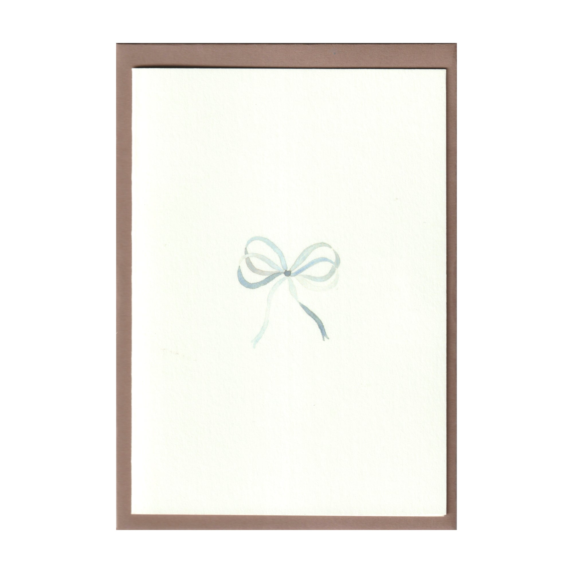 Pack of 5 Lake Blue Bow Ribbon Cards - Seconds