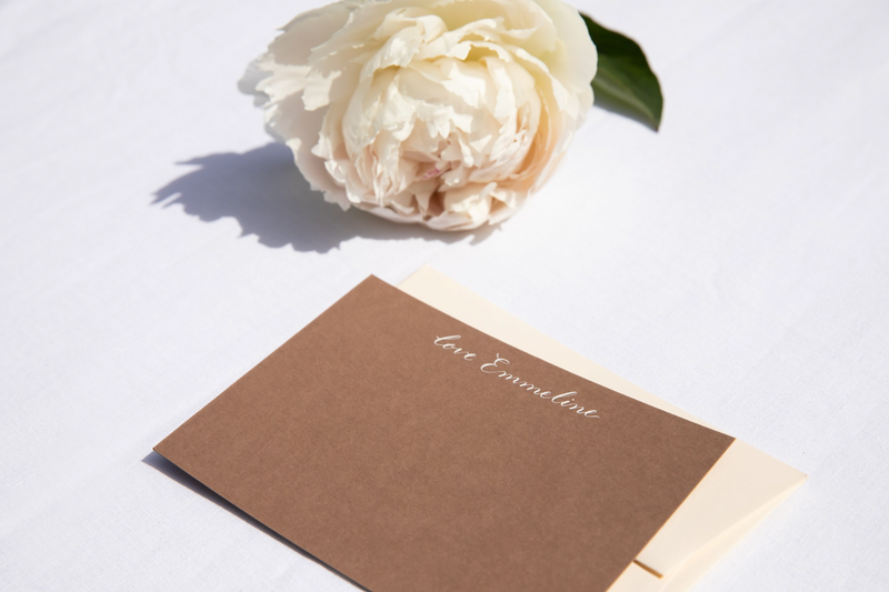 Personalised Note Cards in Nubuck