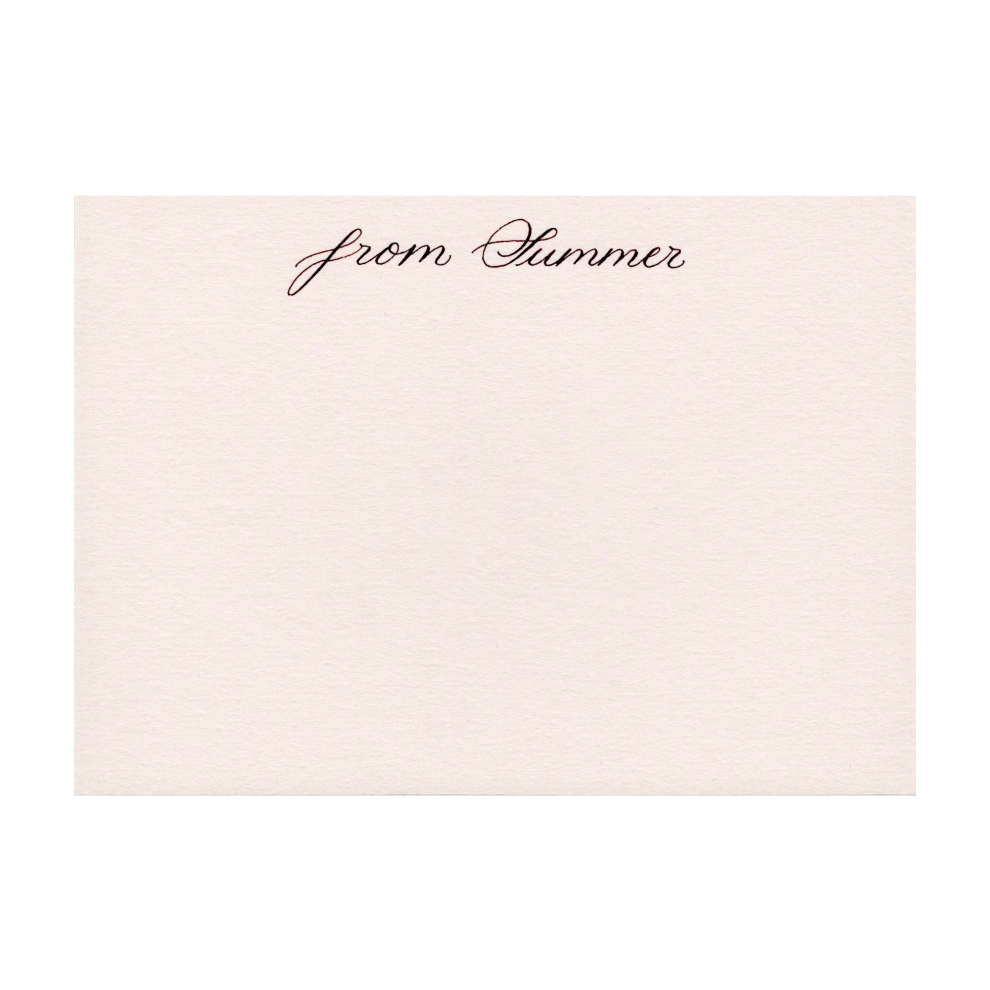 Bespoke note cards in Ballet nude pink personalised by hand with calligraphy by Memo Press