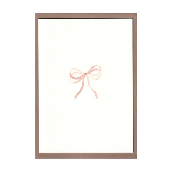 Shell Pink Bow Ribbon Card