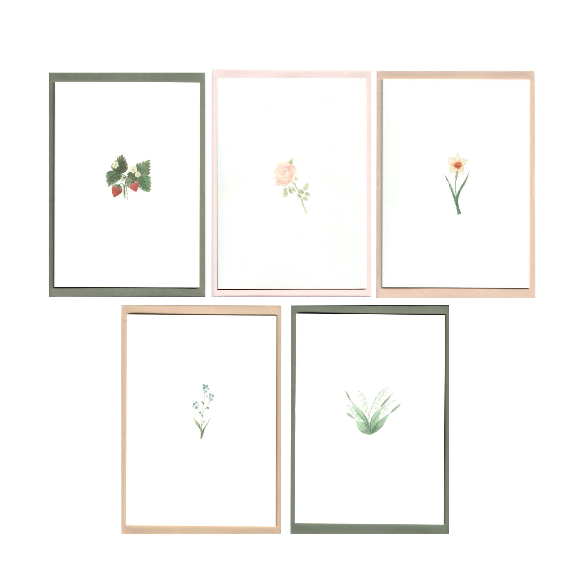 Set of 5 Flower Cards