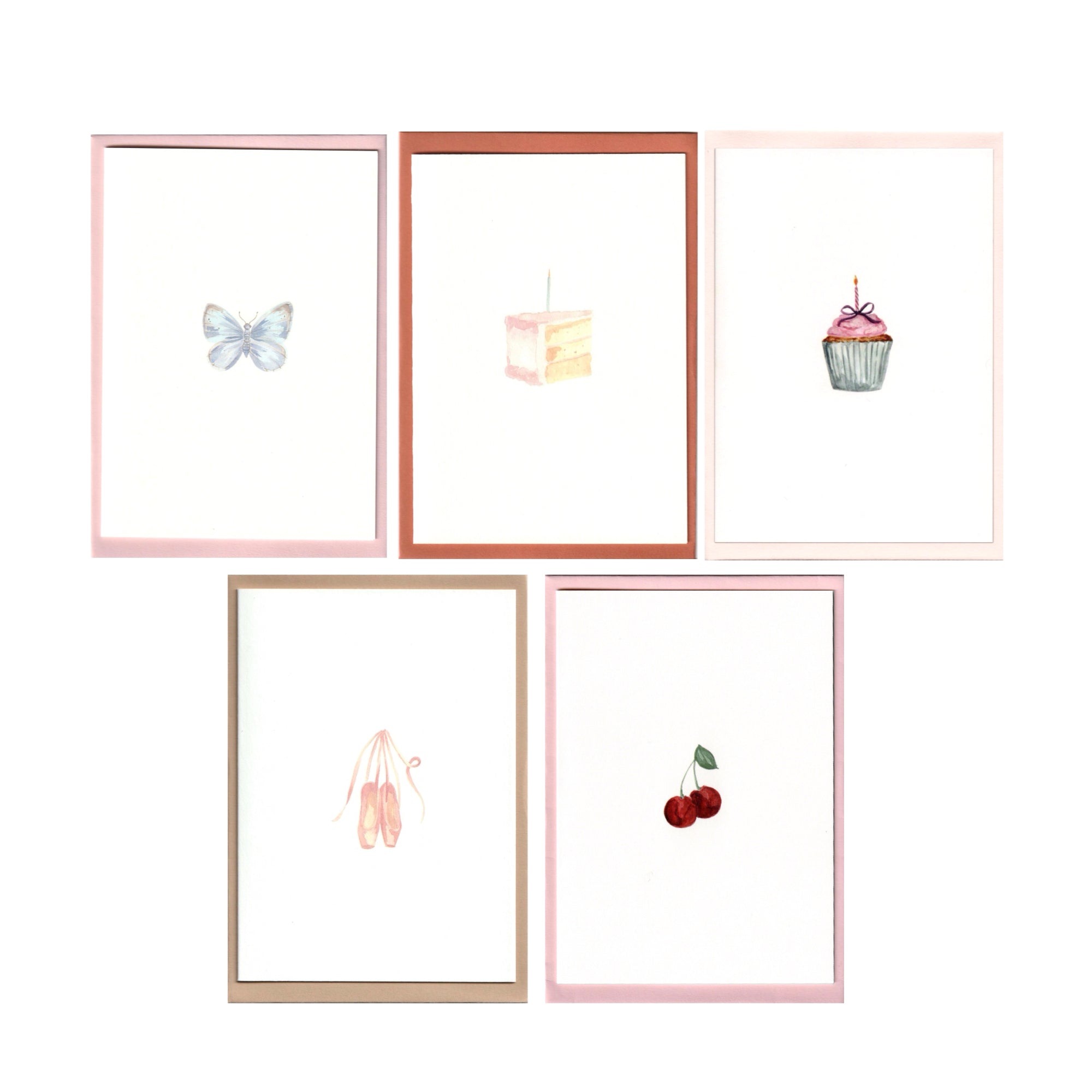 Set of 5 Pink Birthday Cards