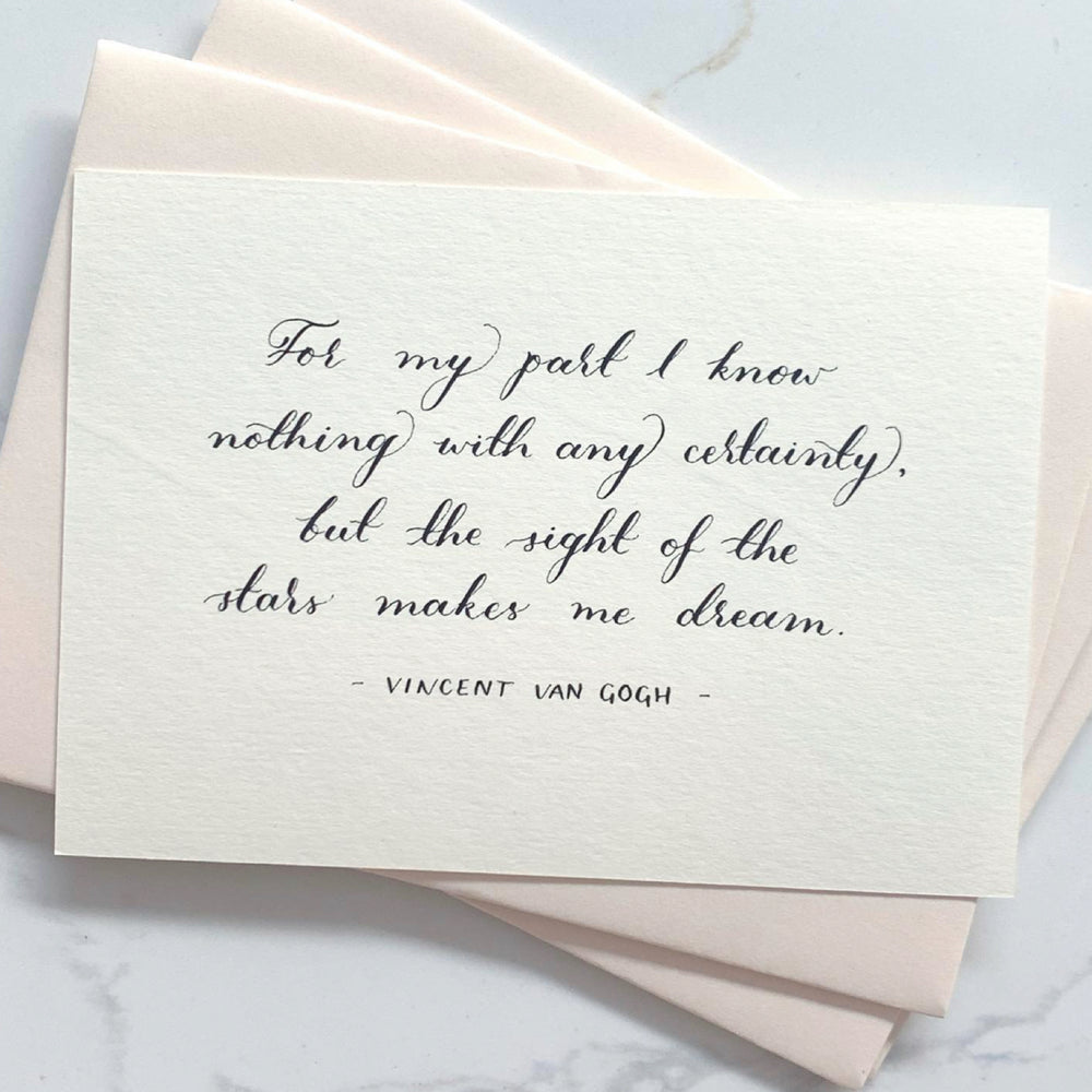 Personalised Quote Card Vincent Van Gogh