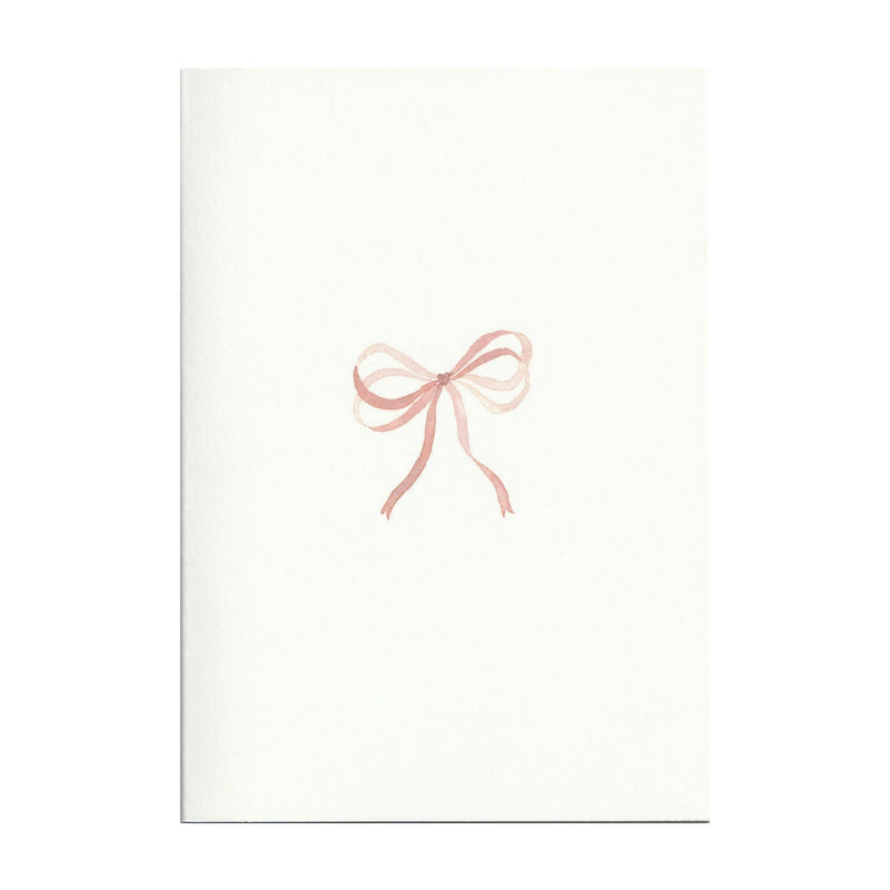 Shell Pink Bow Ribbon Card
