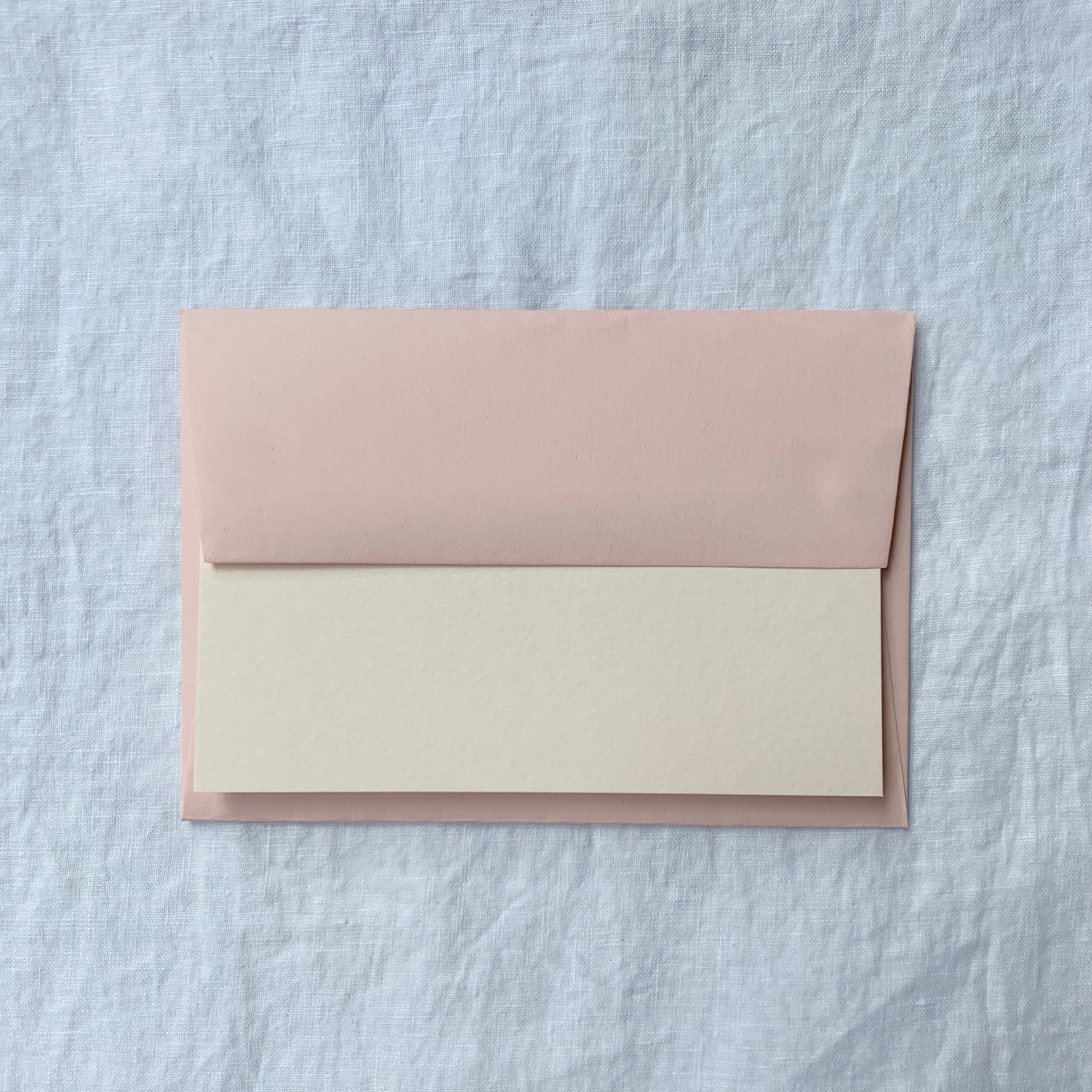 Personalised note cards in ballet pink with calligraphy name, monogram or address