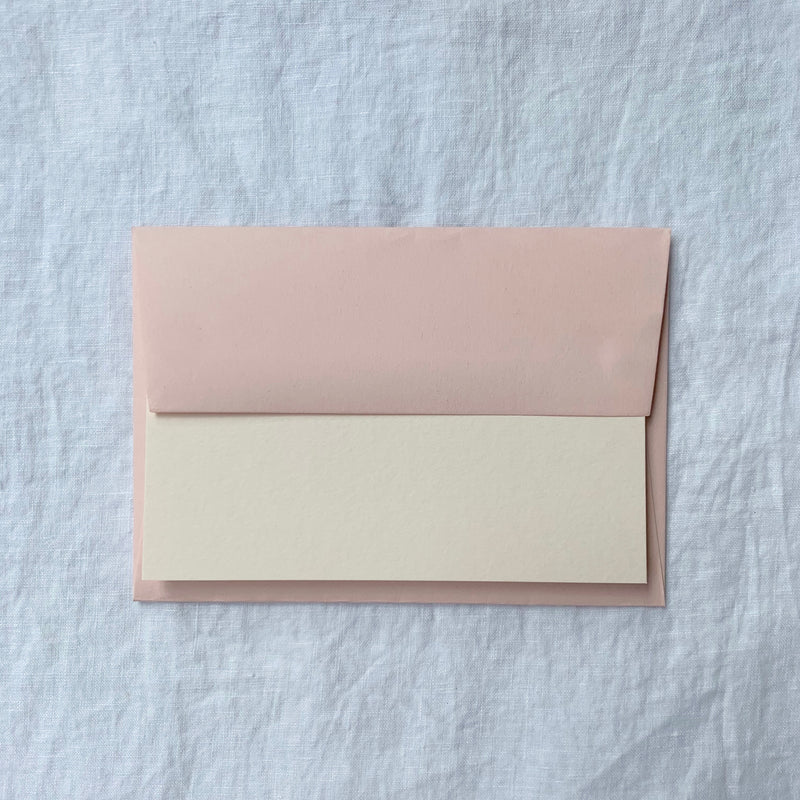 Personalised note cards in ballet pink with calligraphy name, monogram or address
