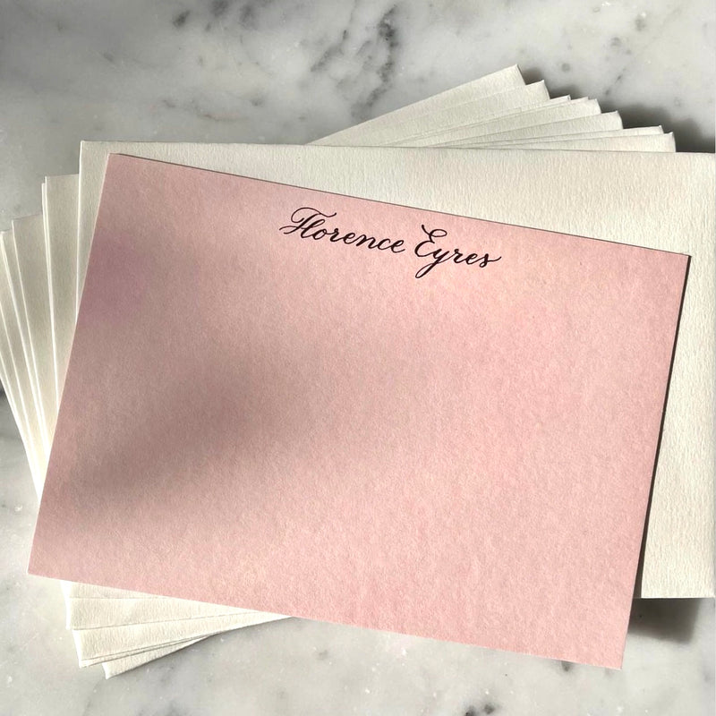 Luxury bespoke personalised pink note card by Memo Press