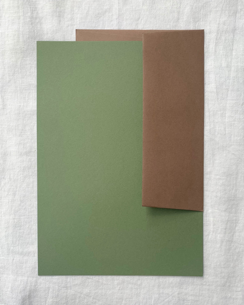 Personalised Writing Paper in Olive