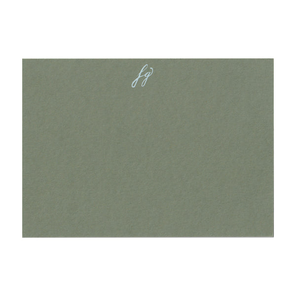 Personalised Note Cards in Olive