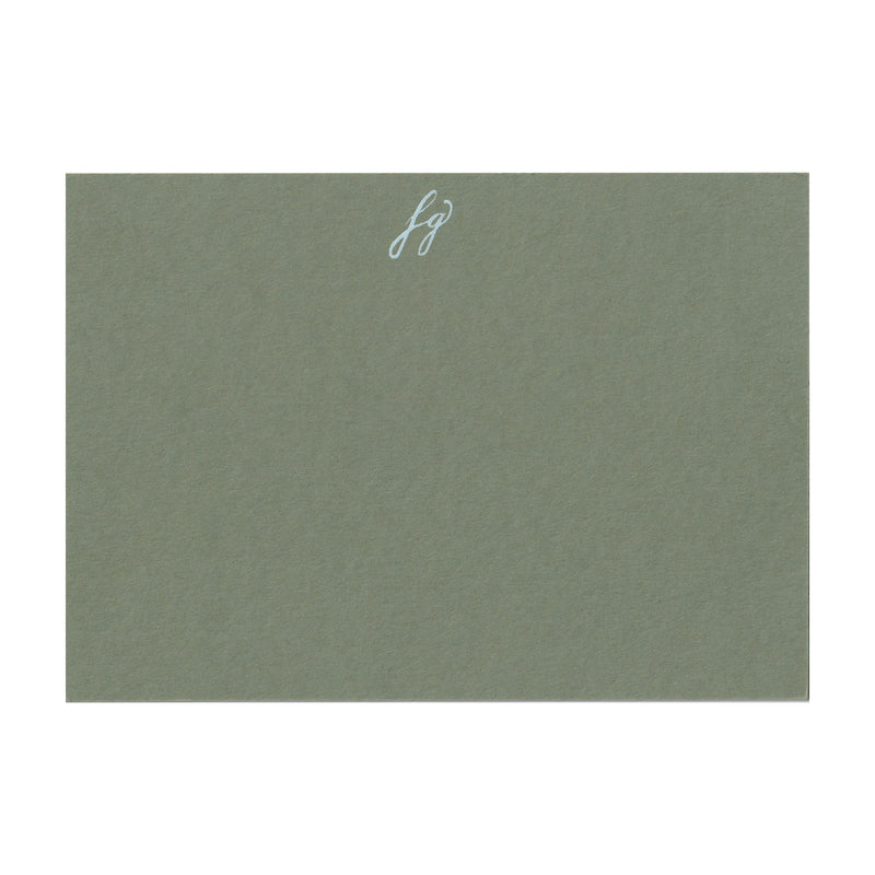 Personalised Note Cards in Olive