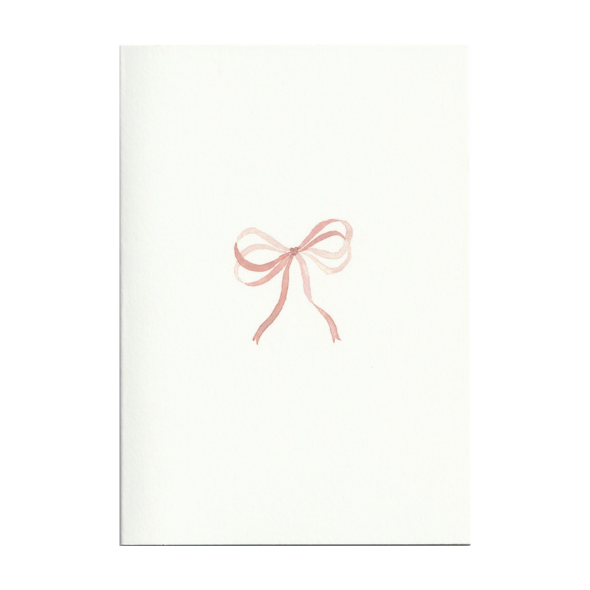 Pack of 5 Shell Pink Bow Ribbon Cards